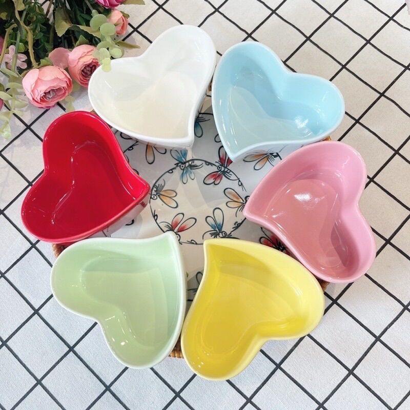 Bát gốm sứ ăn dặm tim méo 100ml