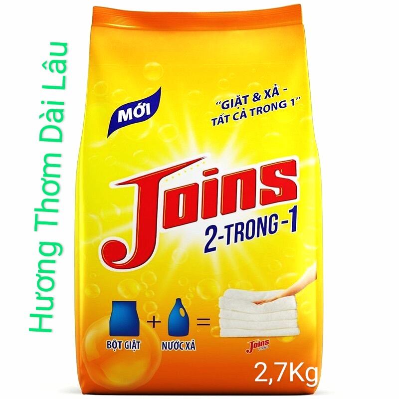 Bột giặt joins 2,7kg giặt + xã hương thơm dịu nhẹ