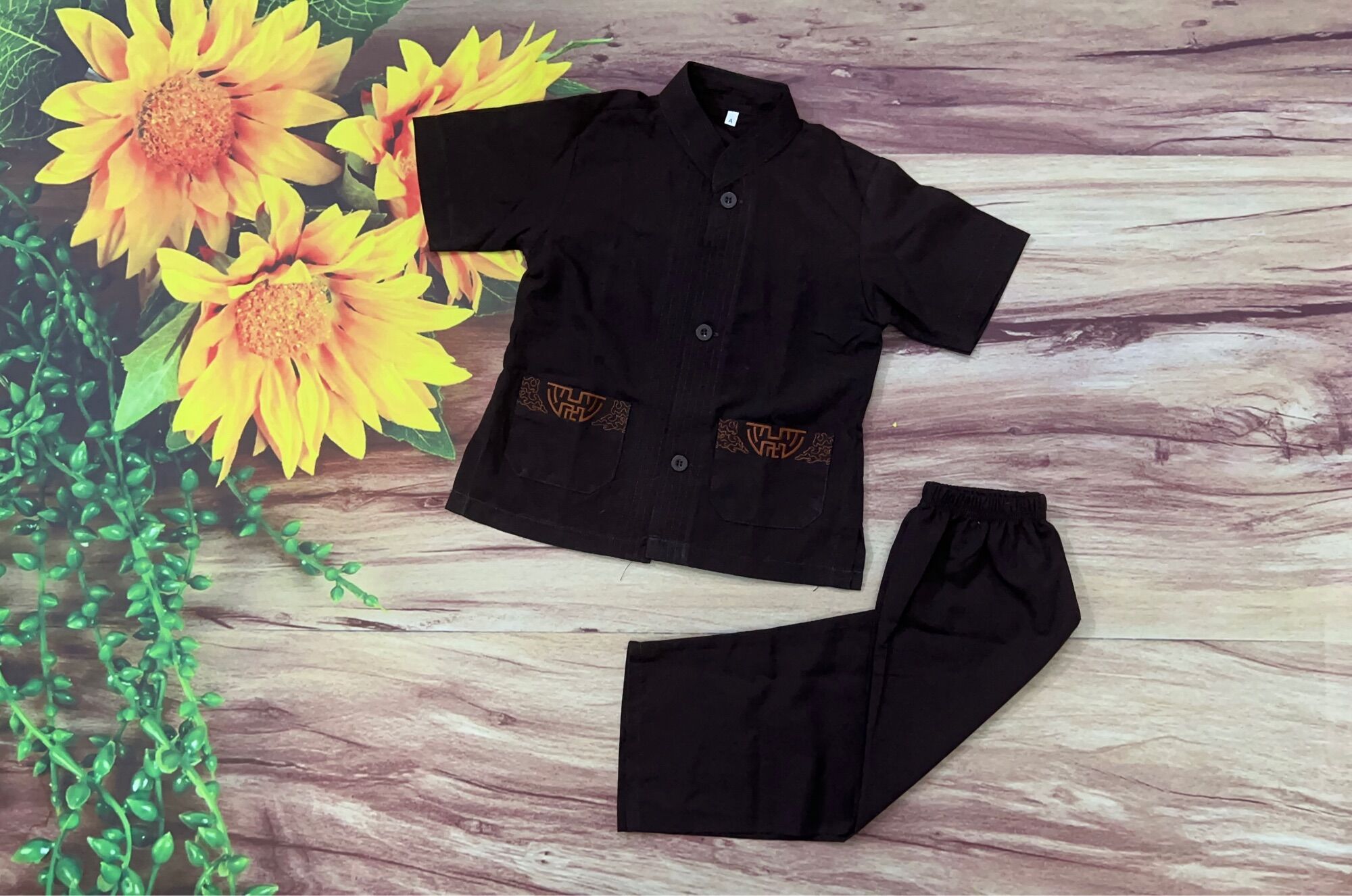 Mẫu đi chùa bé trai thêu túi