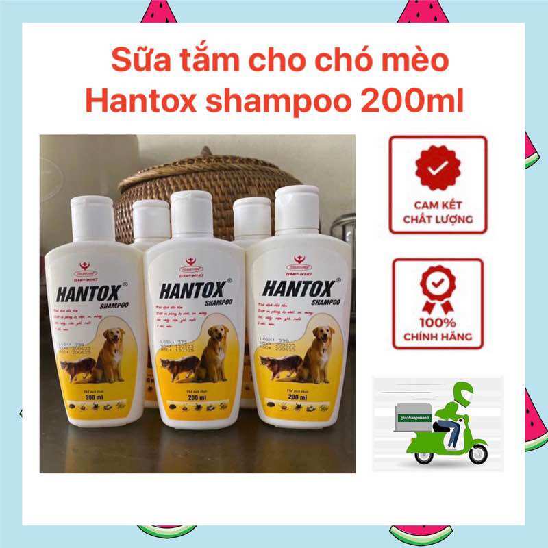 Sữa Tắm Bọ Chét, Ve, Rận  Dành Cho Chó, Mèo🐶🐱 Hantox Shampoo 200ML
