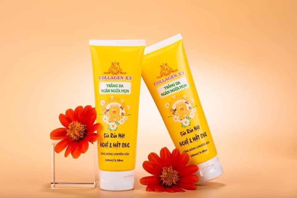 Sữa rửa mặt collagen X3 nghệ mật ong (chính hãng)
