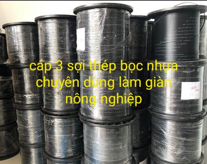 Cáp 3 Sợi Thép Bọc Nhựa Làm Giàn Nông Nghiệp