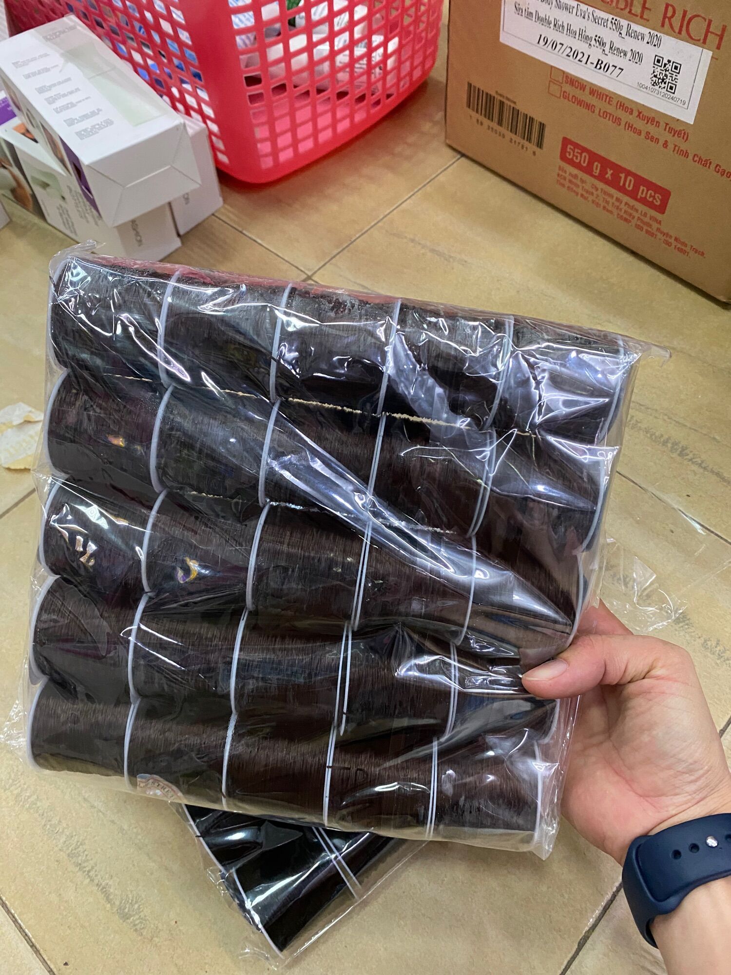 Chun nối tóc màu nâu