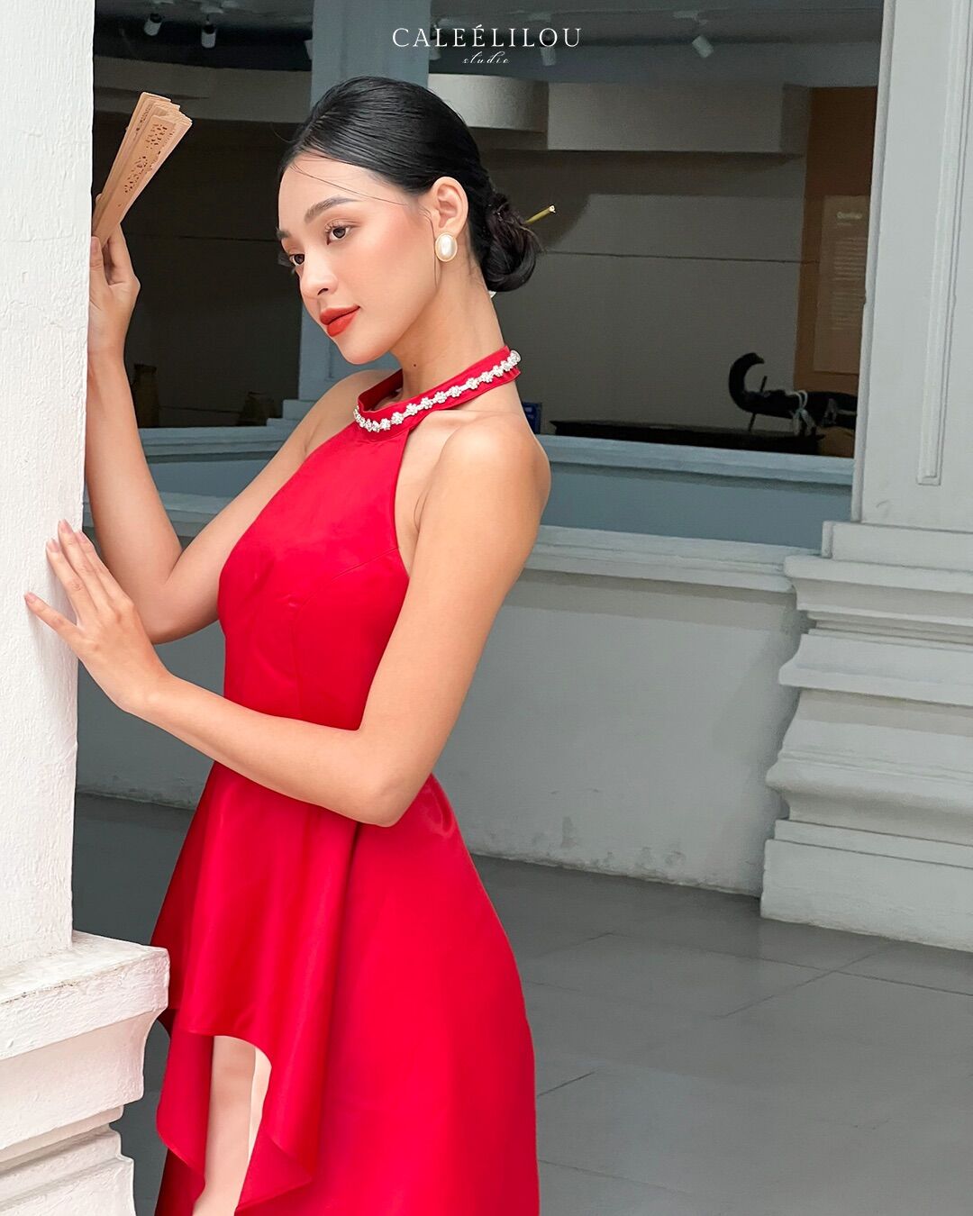 Caleelilou - Áo dài Hải Đường (kèm quần lụa)