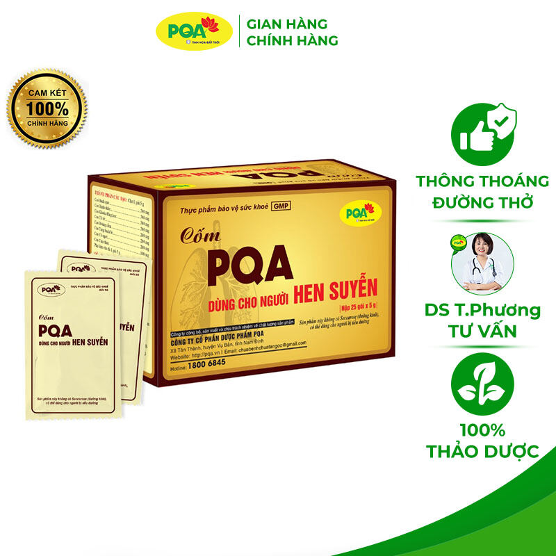 Cốm PQA Hen Suyễn dùng hiệu quả cho bệnh hen suyễn, hen phế quản