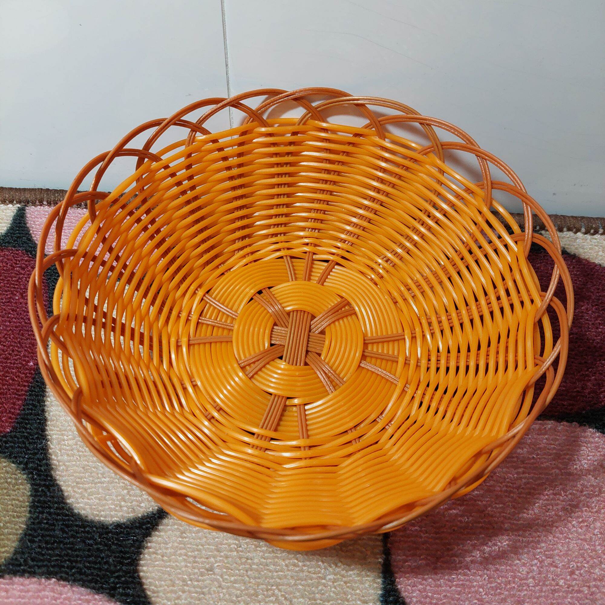 Rổ nhựa đan giả mây sâu lòng