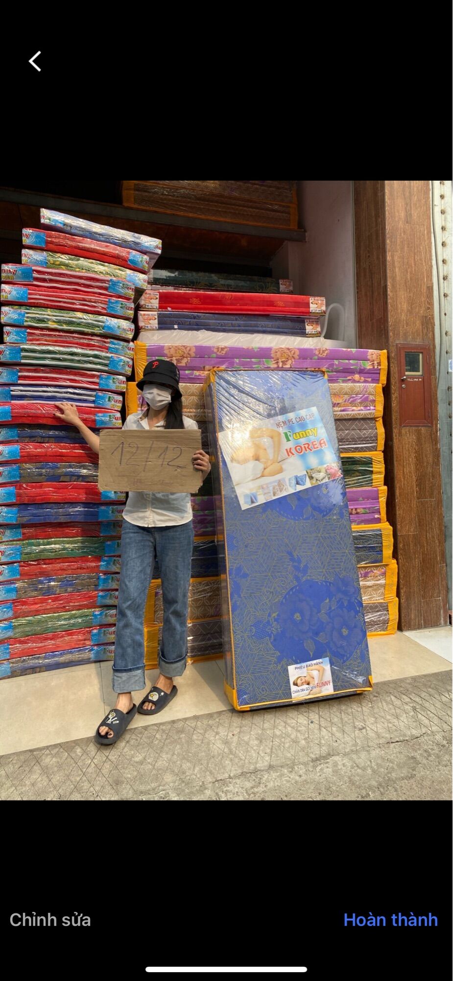 Nệm xếp PE (dày 3 cm) kích thước (1m4 *2m )nệm gấp 3 tấm