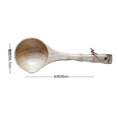 Muôi canh gỗ tự nhiên kiểu nhật, muỗng gỗ cán dài cỡ lớn, muôi ăn lẩu, muôi múc cháo, muôi múc canh, muôi múc canh, dụng cụ nhà bếp