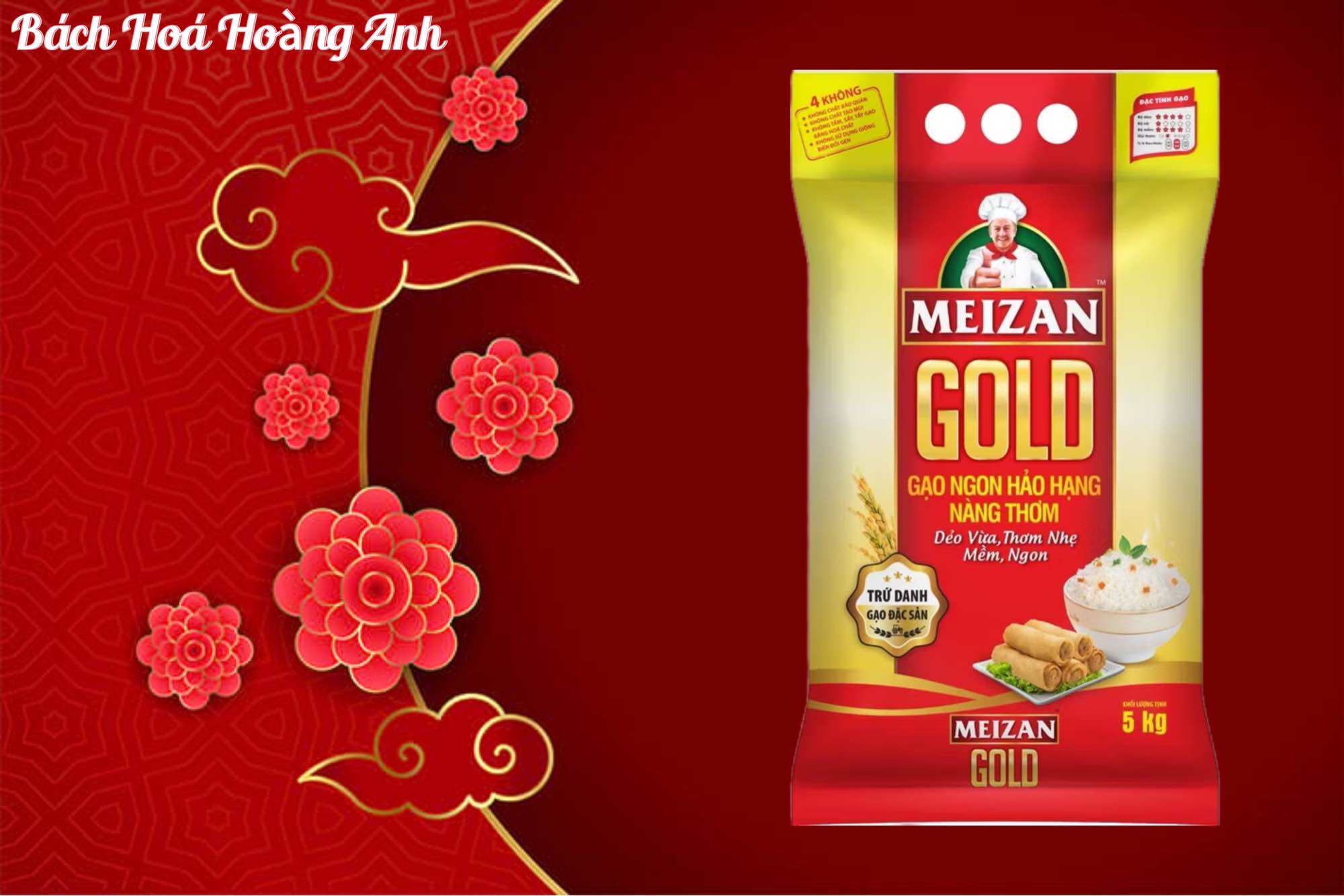 Gạo Ngon Hảo Hạng Nàng Thơm Meizan Gold túi 5kg - Hàng chính hãng