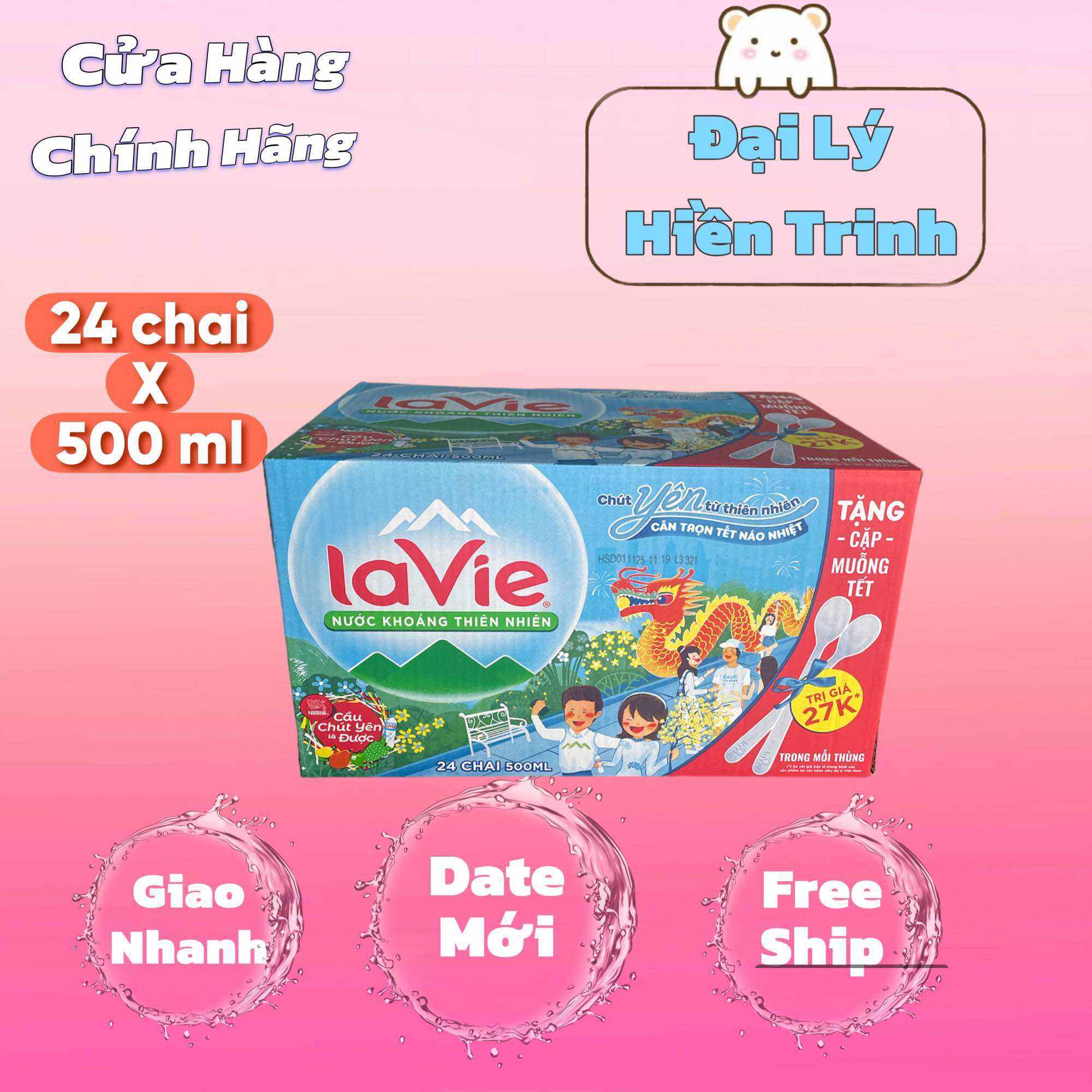 Nước Khoáng Lavie 500ml (24 chai)