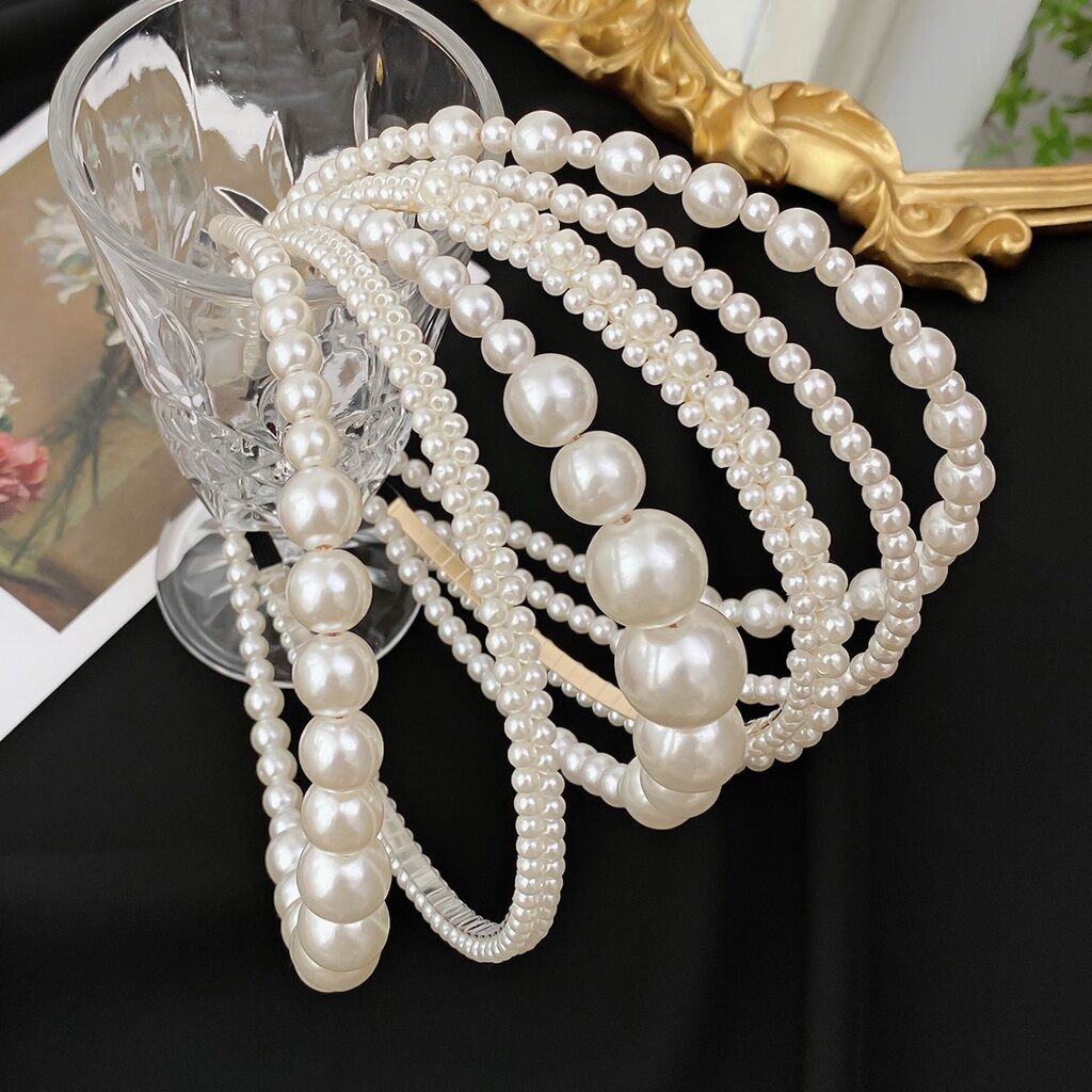 Cài tóc đính hạt ngọc nhân tạo kiểu phong cách Hàn Quốc