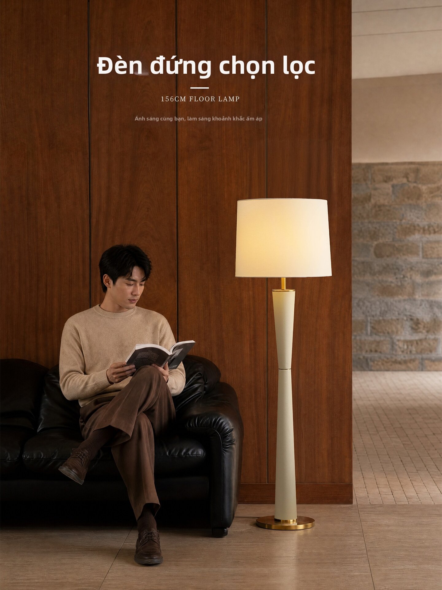 TIANCHUANGJIYUAN | Reading Floor Lamp Minimalist Leather Design