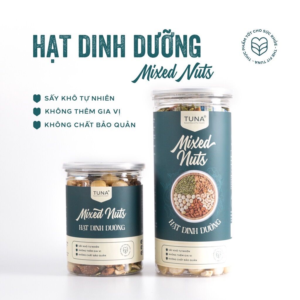 Mixed 5 loại hạt : hạnh nhân, macca, óc chó, hạt điều, bí xanh
