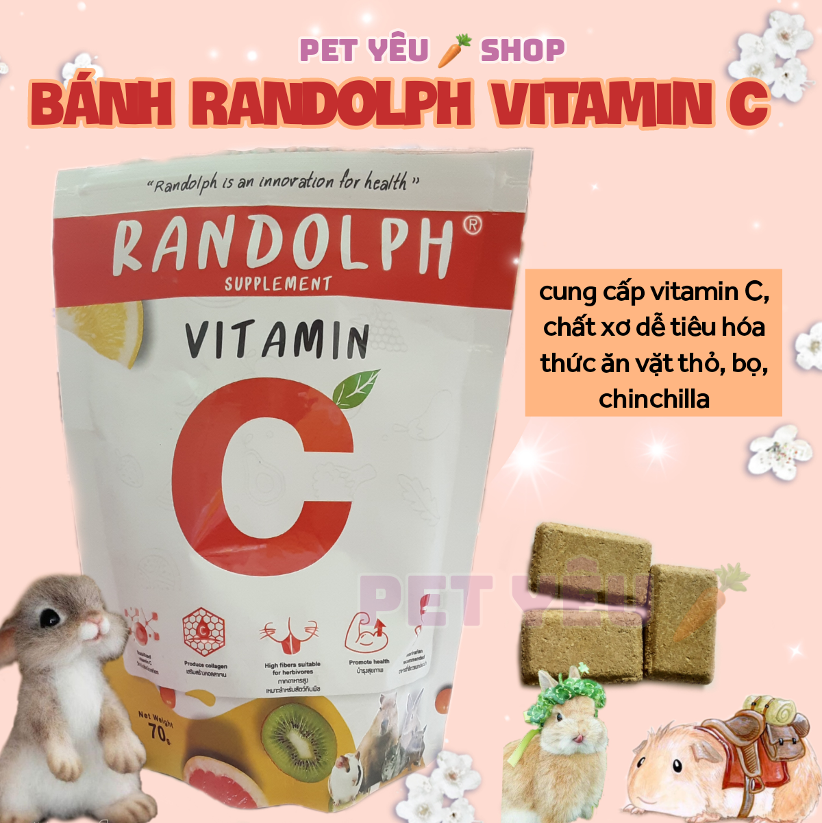 Bánh randolph ❤️Freeship❤️ thức ăn vặt thỏ bọ chinchilla và sóc