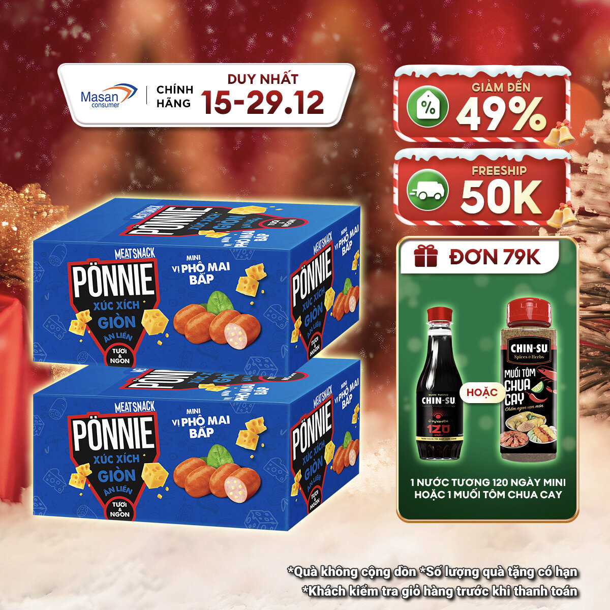 15.12-29.12 Voucher 18% CHO ĐƠN TỪ 199K 1 Hộp Hotdog Ponnie Giòn Ăn Liền Vị Vị Phô Mai Bắp x hộp x 20 cây x 20g