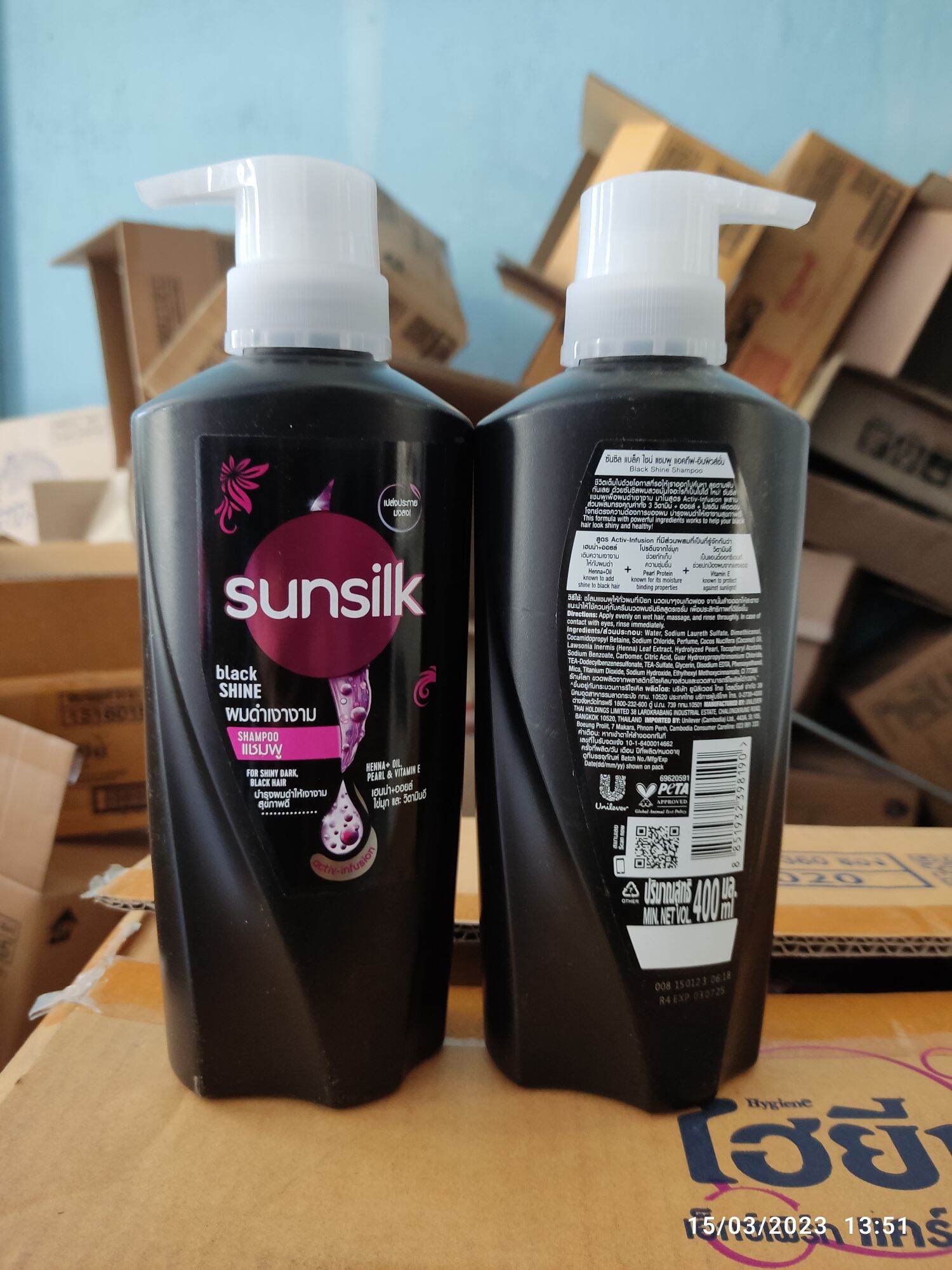 Dầu gội sunsilk Thái lan chai 400ml màu đen