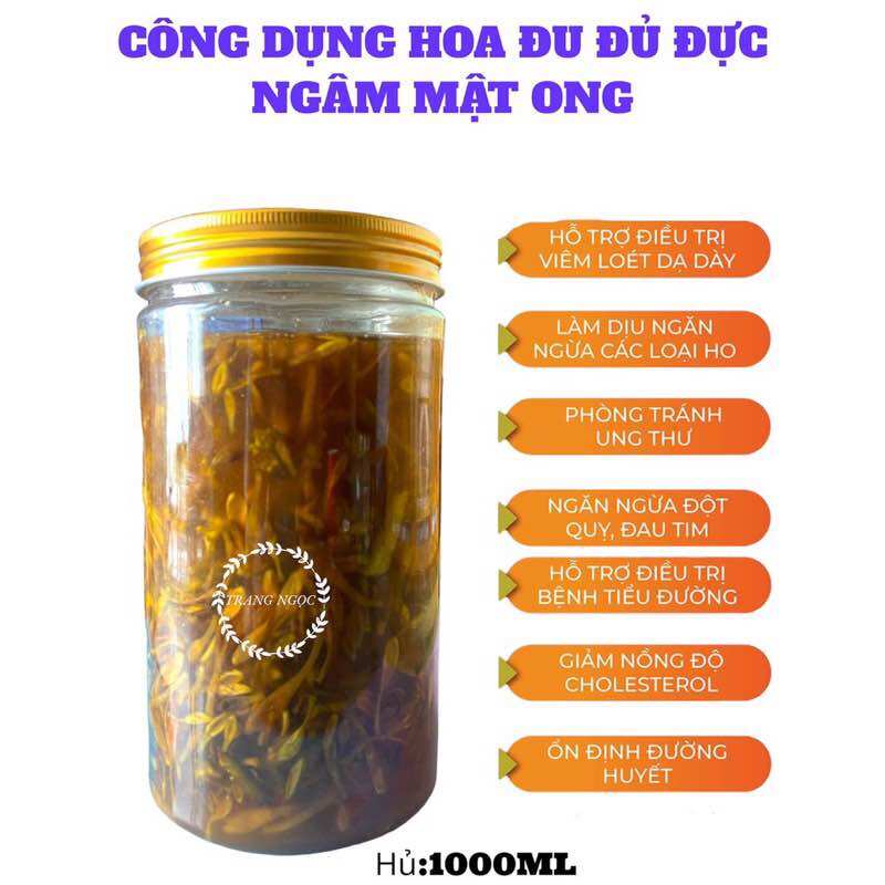 Hoa đu đủ đực ngâm mật ong hủ 1000ml