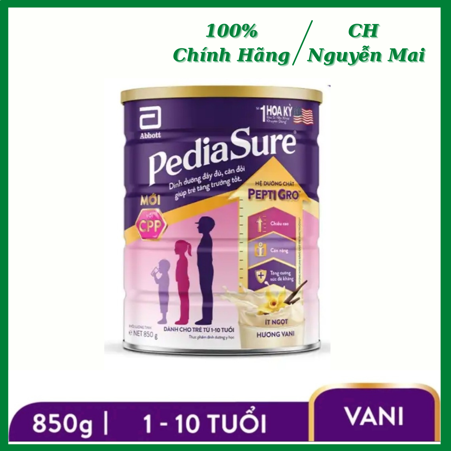 [Date Mới] Sữa Bột Pediasure 850g - Hương Vani