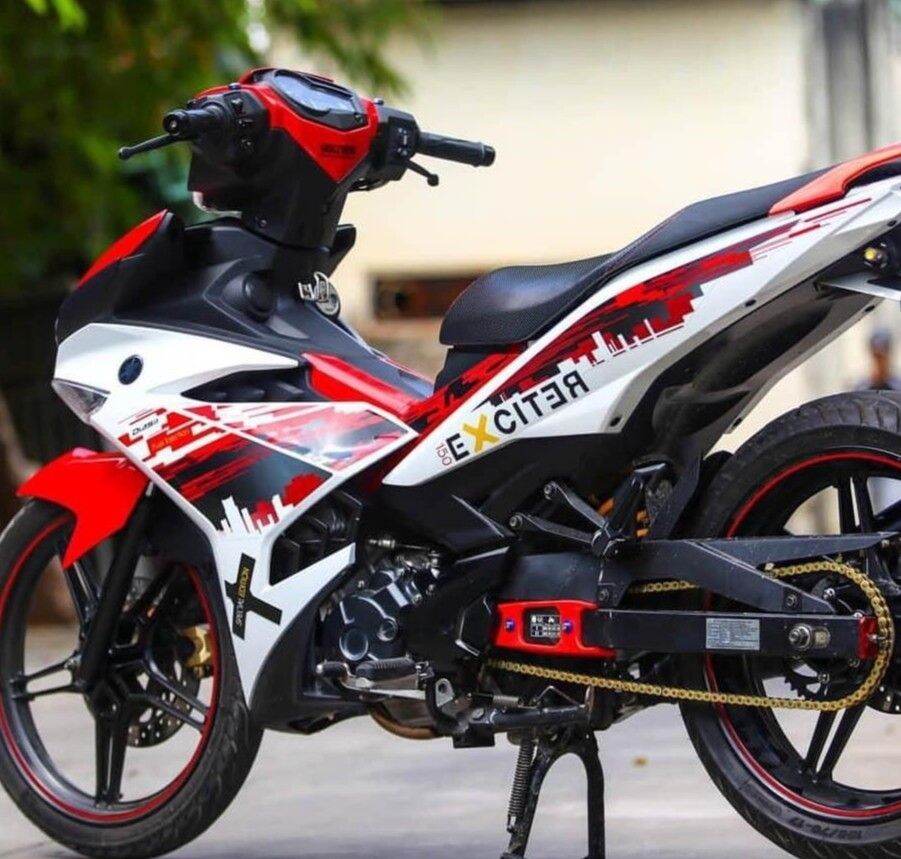 Tem rời exciter 150 trắng phối đỏ thành phố