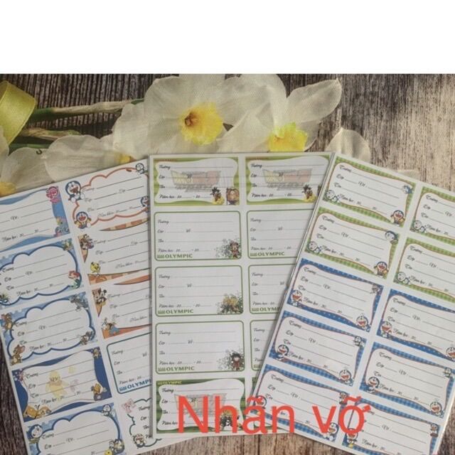 Combo 20 cái nhãn vở có keo dán