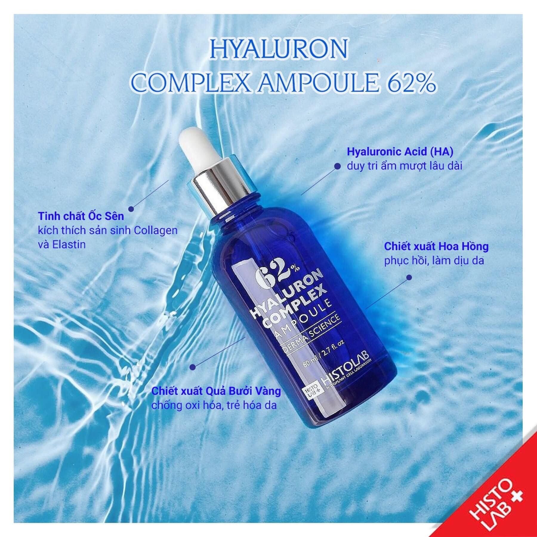 Tinh chất dưỡng ẩm Histolab 62% Hyaluron Complex Ampoule Derma Science