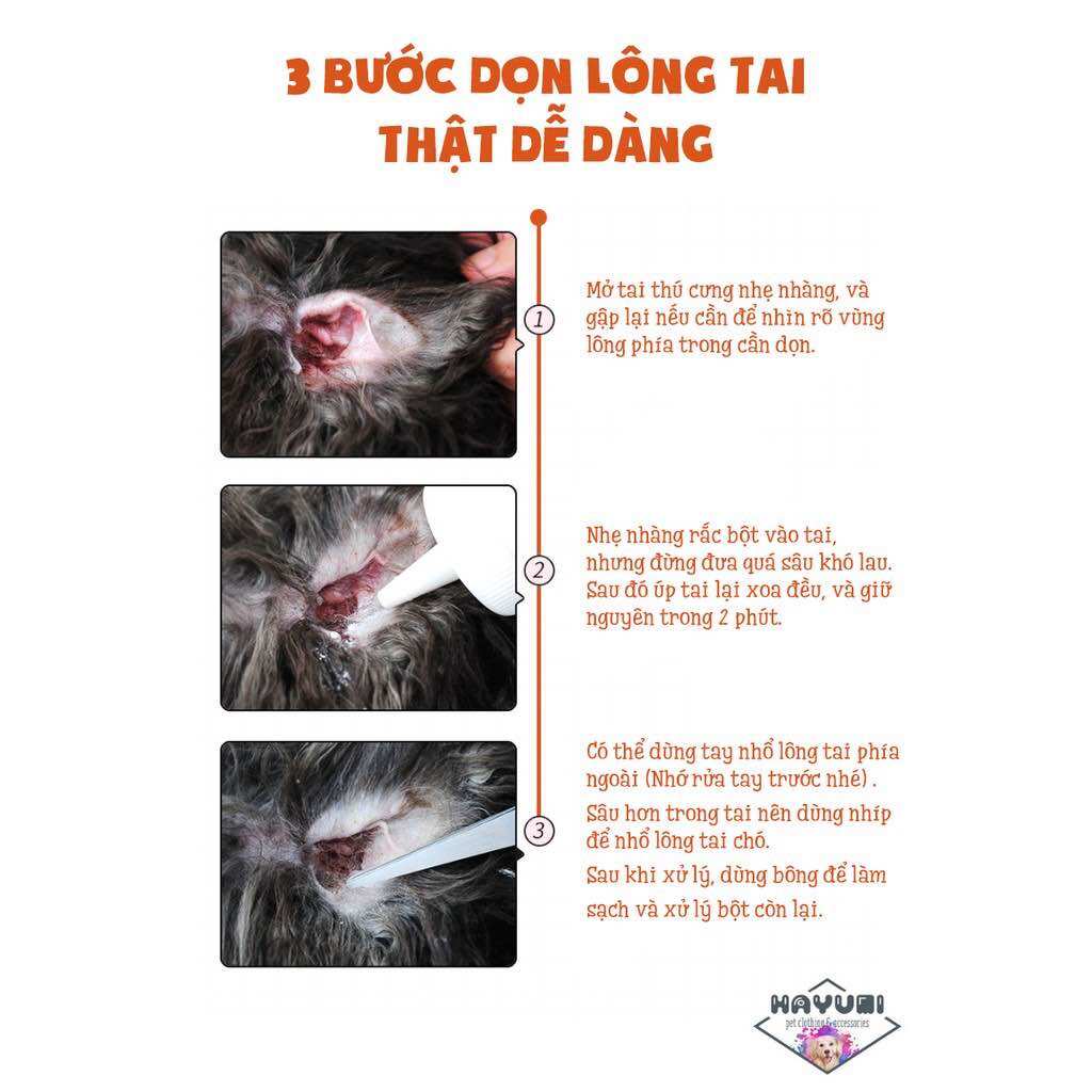 BỘT NHỔ LÔNG TAI CHÓ MÈO PETIS