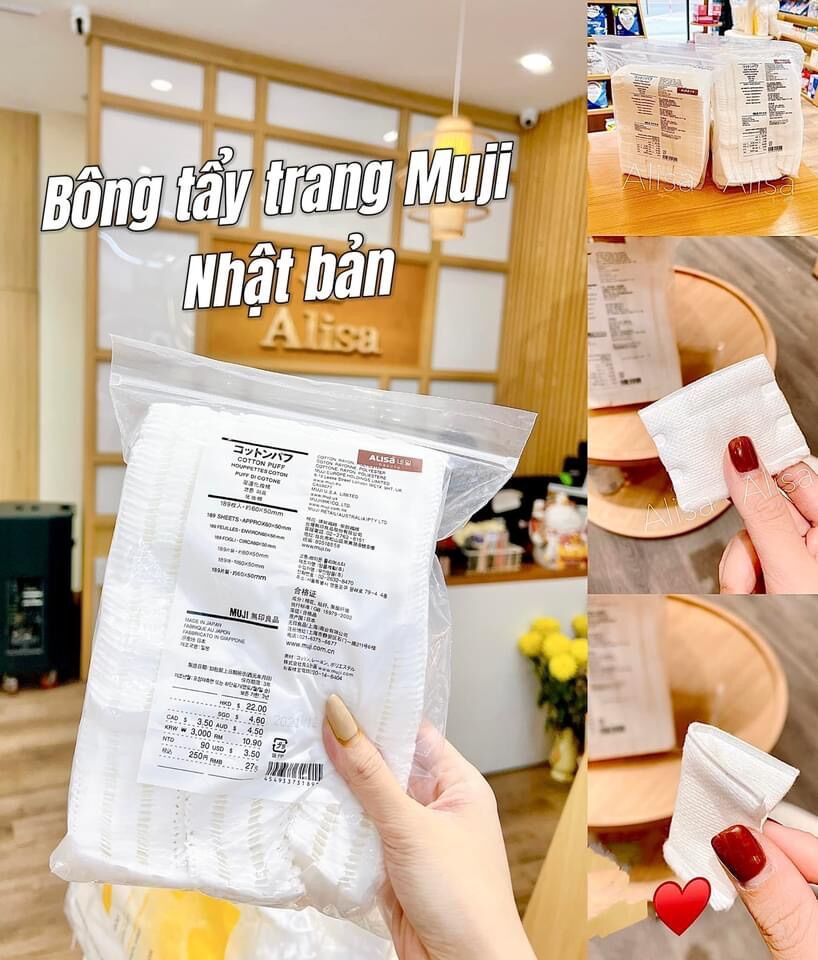 Bông muji 189 miếng của nhật - alisa