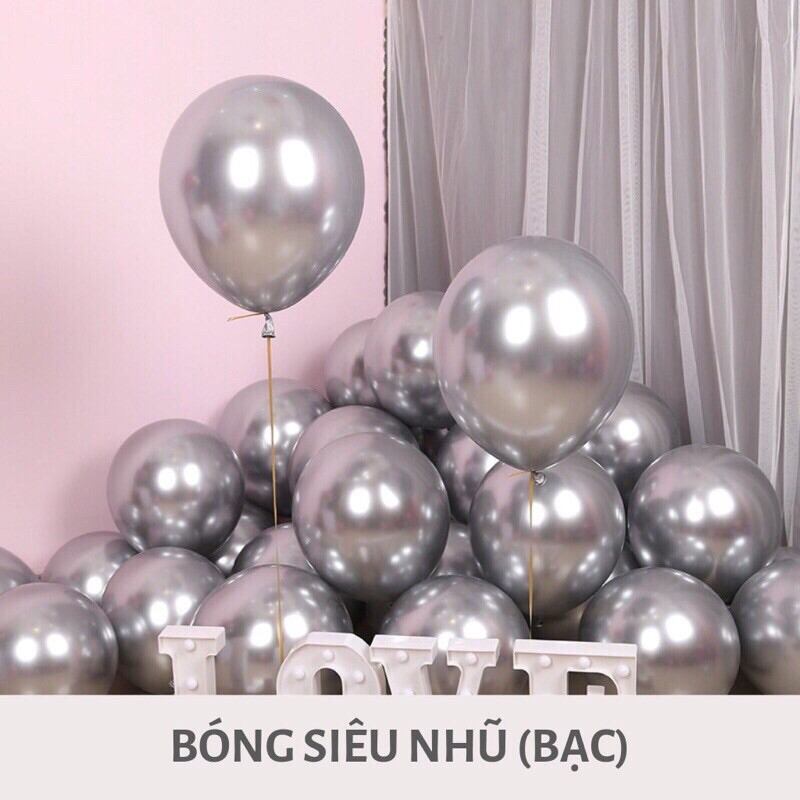 Bóng bay siêu nhũ Chrom lấp lánh size 10inch (25cm)