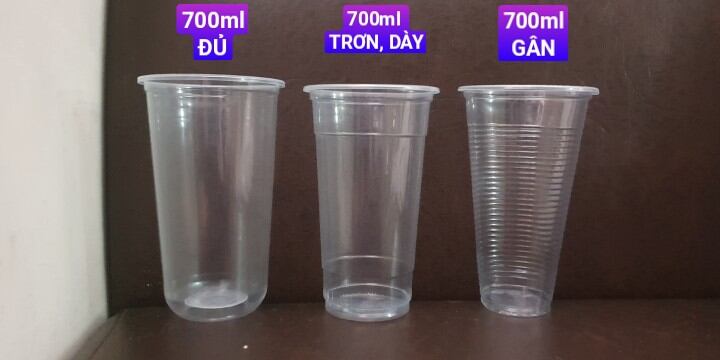 [HCM]Lốc 50 ly 700ml, LY TRÀ SỮA nhựa DÀY ĐẸP. 50 Plastic cups 700ml