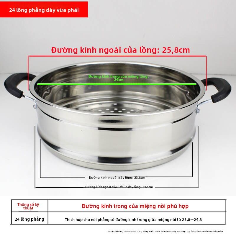 Nồi Hấp Bằng Thép Không Gỉ Dày Hơn, Cao Hơn, Nồi Hấp Bánh Bao, Nồi Hấp Một Mảnh, Nồi Nấu Ăn Nhà Bếp