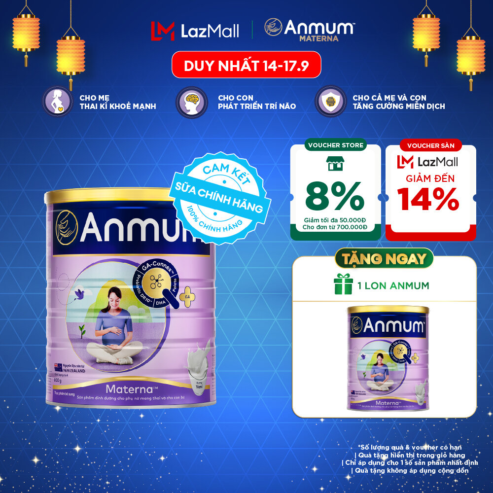 [Voucher giảm đến 26%]Sữa Bột Dành Cho Mẹ Bầu Anmum Materna Hương Vani 800G