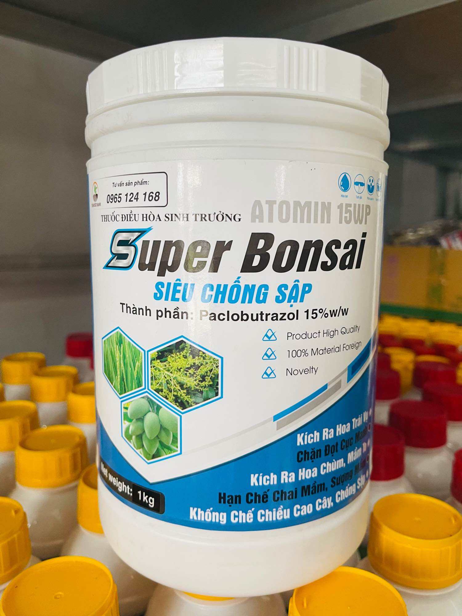 THUỐC ĐIỀU HÒA SINH TRƯỞNG PACLO ATOMIN 15WP SUPER BONSAI (1kg). Khống chế chiều cao kích ra hoa trá