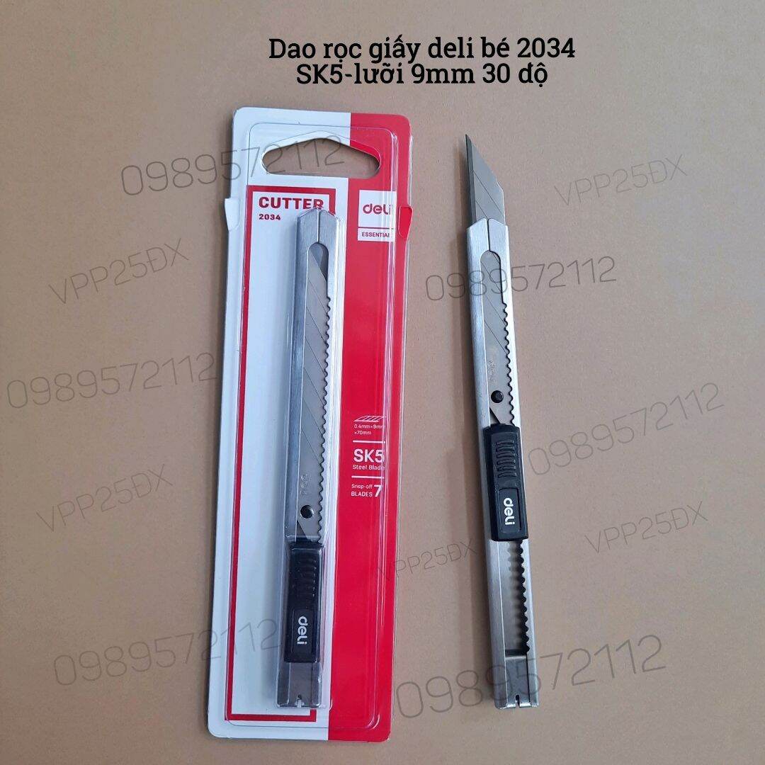 Combo 50 cái dao rọc giấy deli bé 2034 (9mm).