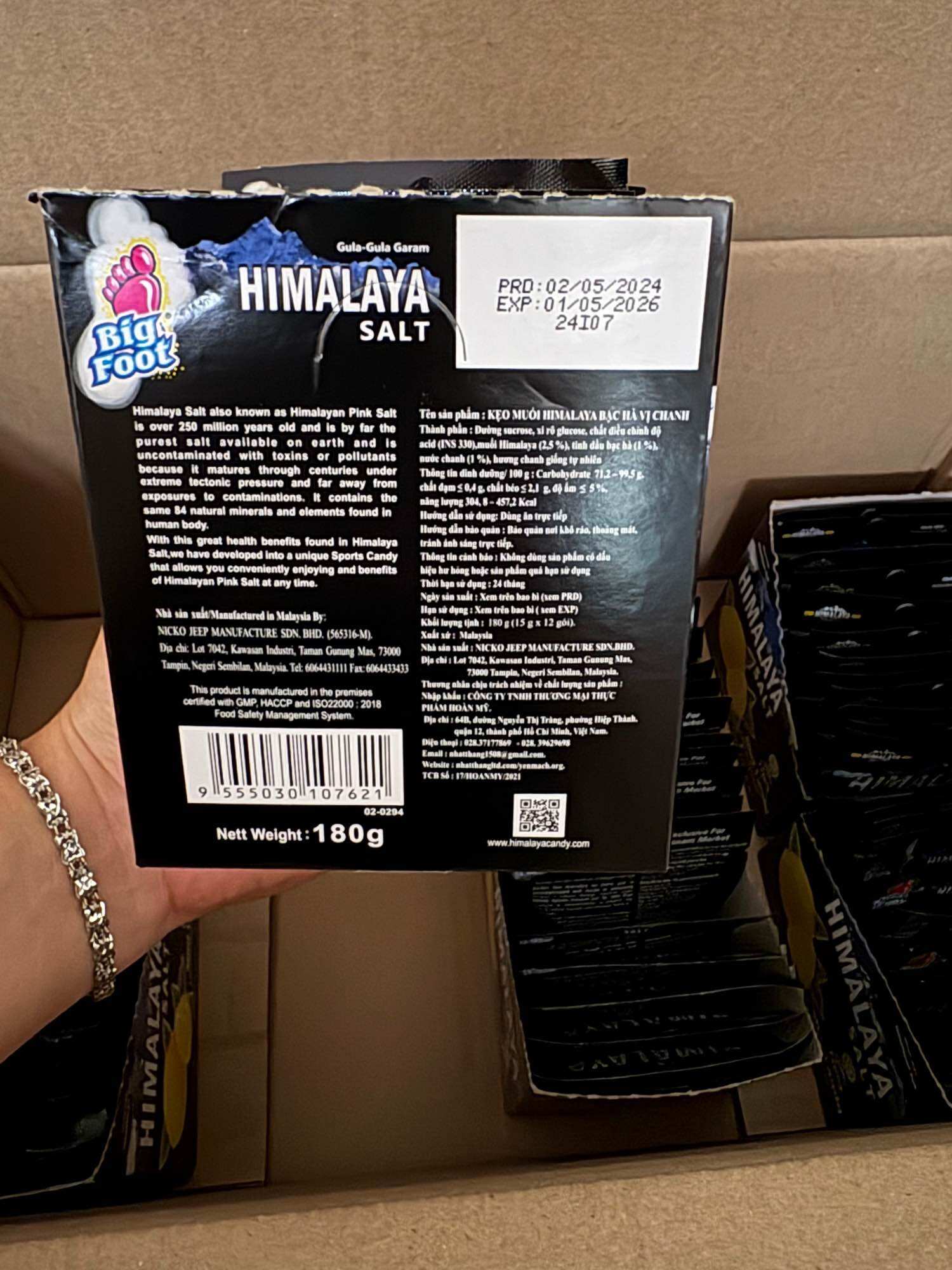KẸO CHANH MUỐI HIMALAYA( HỘP 12 GÓI)