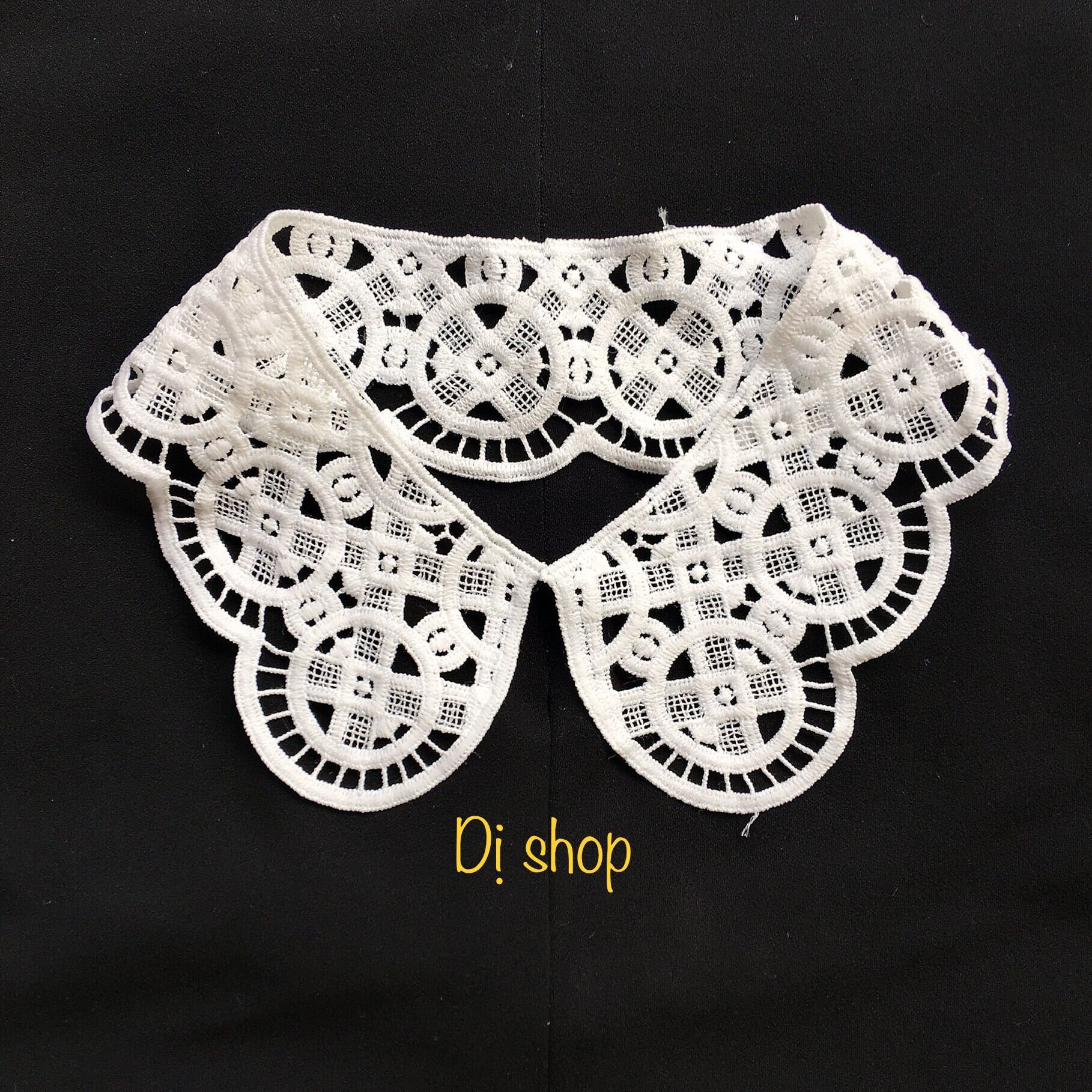 Cổ cotton bầu sơ mi bản khoảng 9cm, vòng cổ 41cm