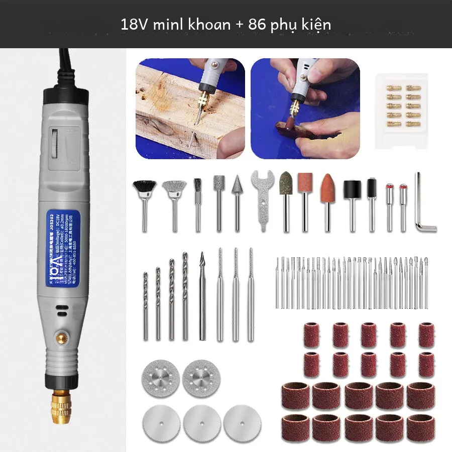 Hilda 18V khắc bút mini khoan công cụ quay với Mài Phụ kiện thiết lập đa chức năng mini khắc bút