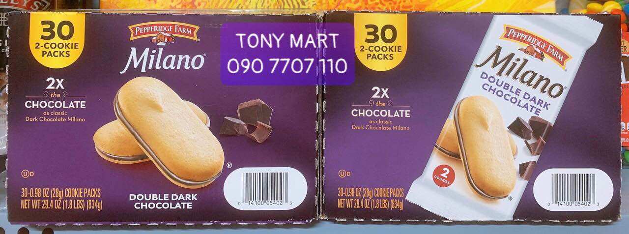 Bánh quy chocolate đen milano dark chocolate 834g / pepperidge farm milano cookies new 30 pack