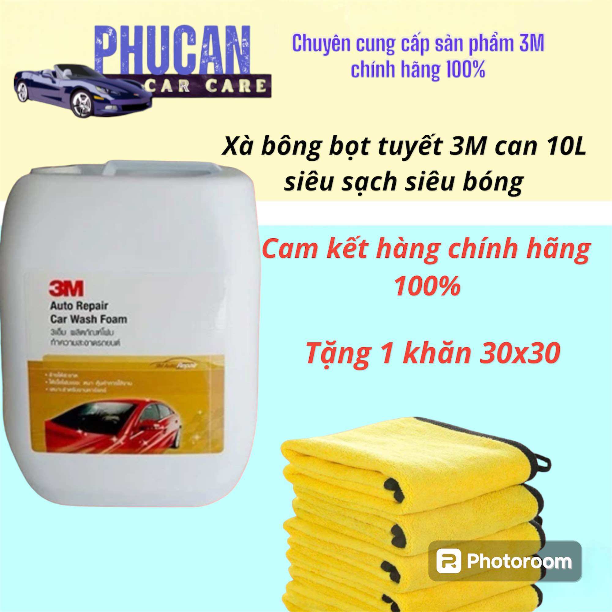 Xà bông rửa xe bọt tuyết 3M bình 10L mang lại vẻ đẹp sáng bóng cho xe