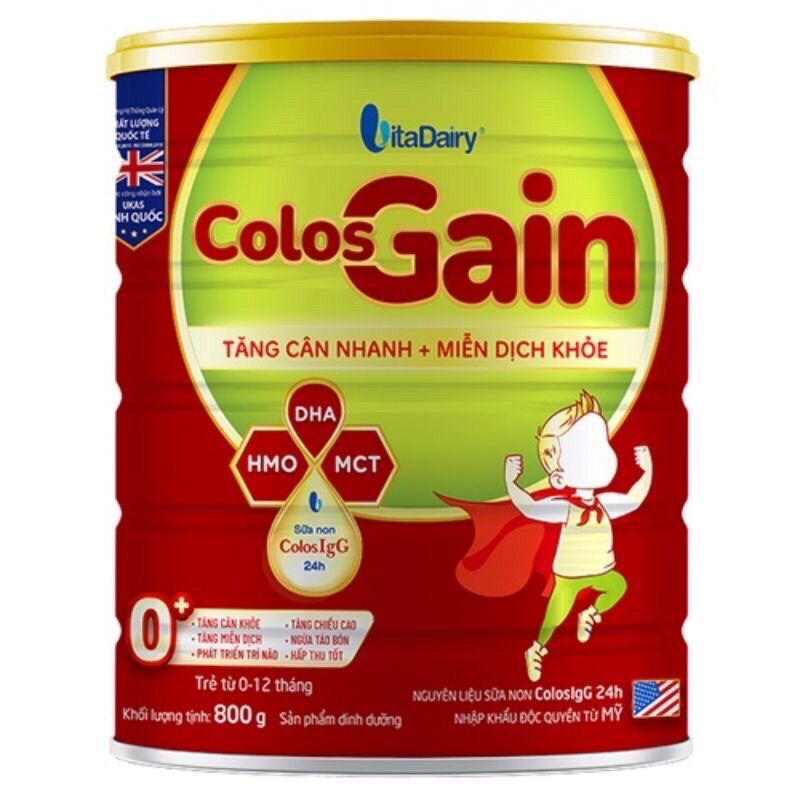 Combo 2 lon sữa colosgain số 0+ 800g/lon