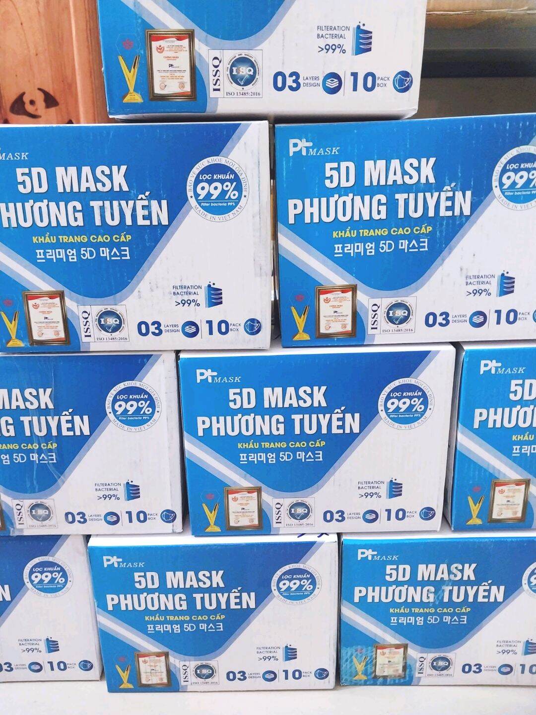 [ Thùng 100 Cái ] Khẩu Trang 5D PT Mask Cao Cấp.