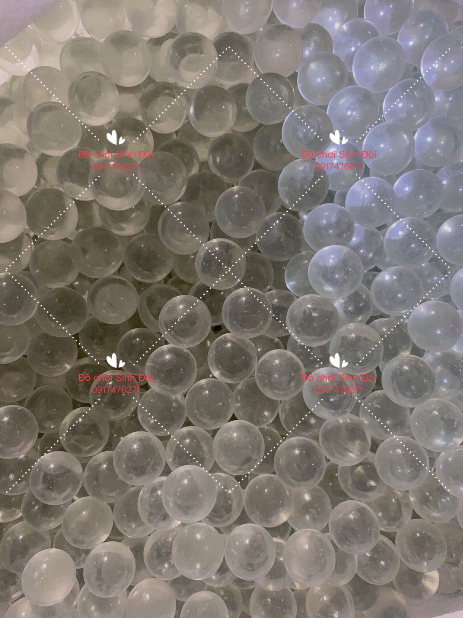 Bi thủy tinh trắng trong nhỏ 16mm
