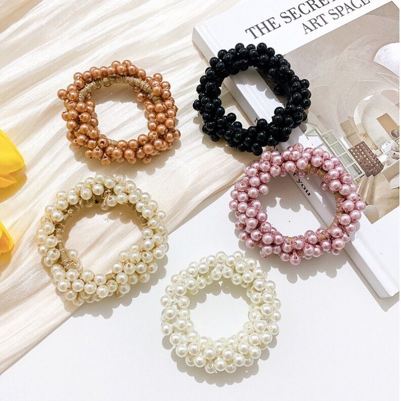 🥑Dây cột tóc nữ đính xâu chuỗi ngọc trai sang trọng, nữ tính