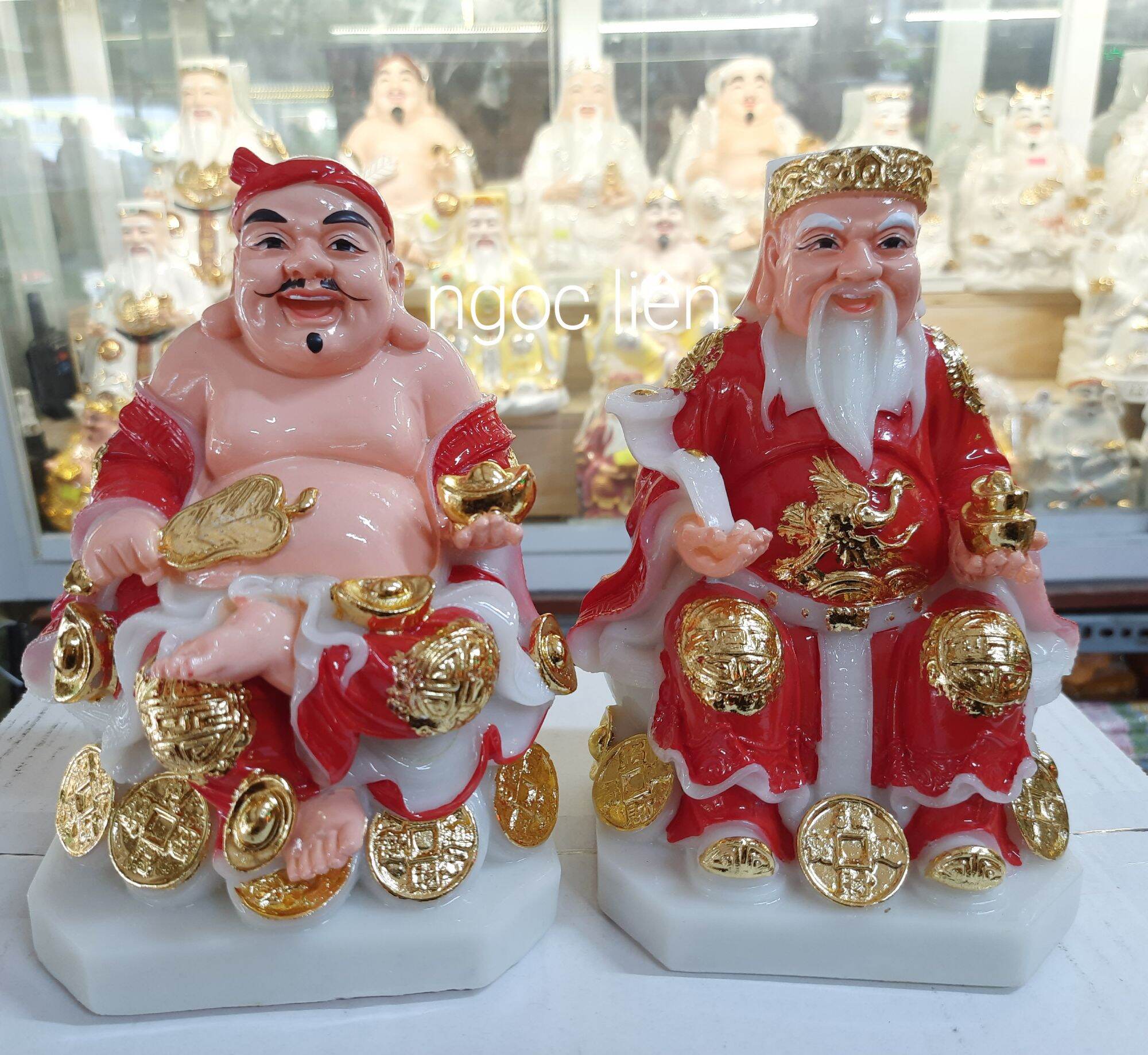 Tượng thờ thần tài ông địa đá cao 18cm