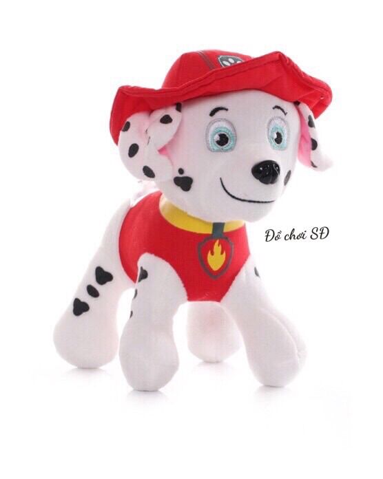 Thú bông đội chó cứu hộ 20cm - đỏ