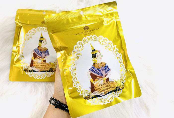 Bịch 10 Miếng Dán Thải Độc Chân Gold Princess Royal Thái Lan