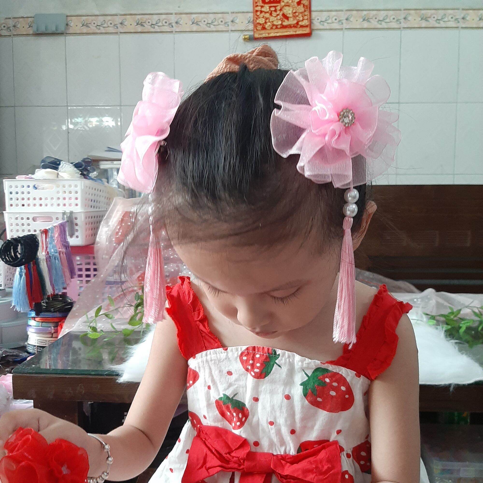 Set 2 kẹp tóc trung hoa cho bé