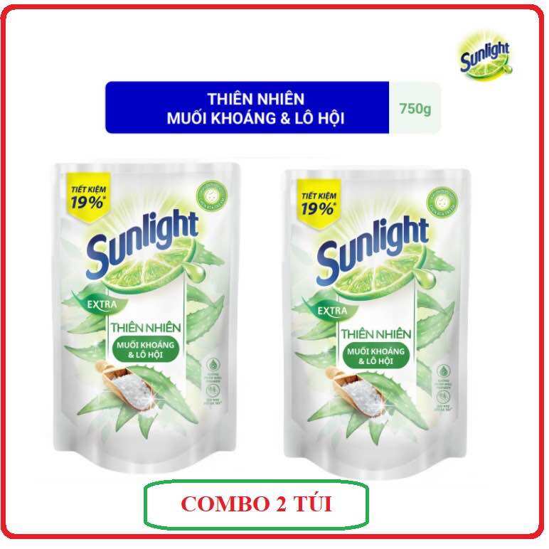 Nước rửa chén/ bát Sunlight túi 750g 3 màu chanh, thiên nhiên và trà xanh