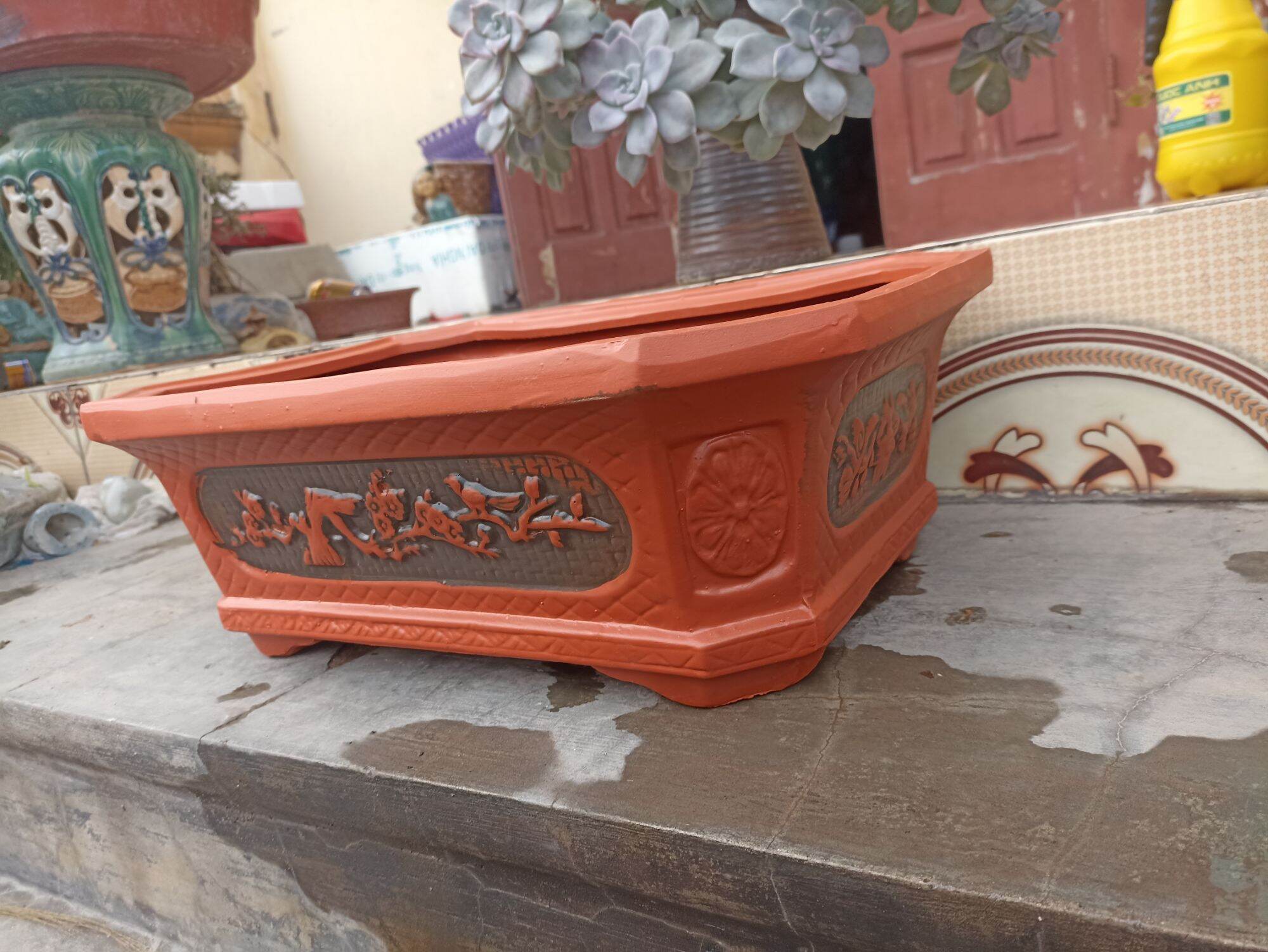chậu chữ nhật 42*30*15cm Bát Tràng