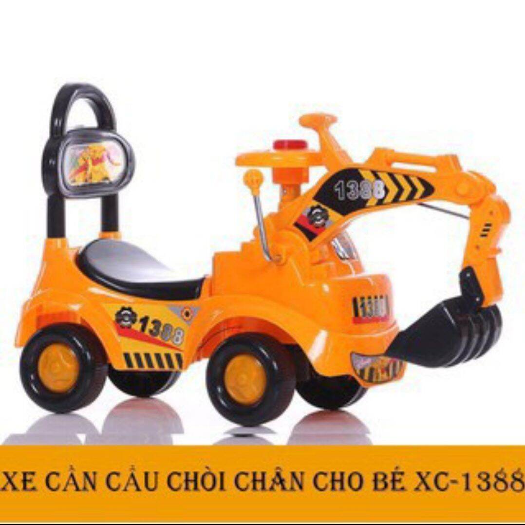 Xe cần cẩu chòi chân cho bé cỡ lớn có nhạc ,xe cần cẩu chòi chân 4 bánh