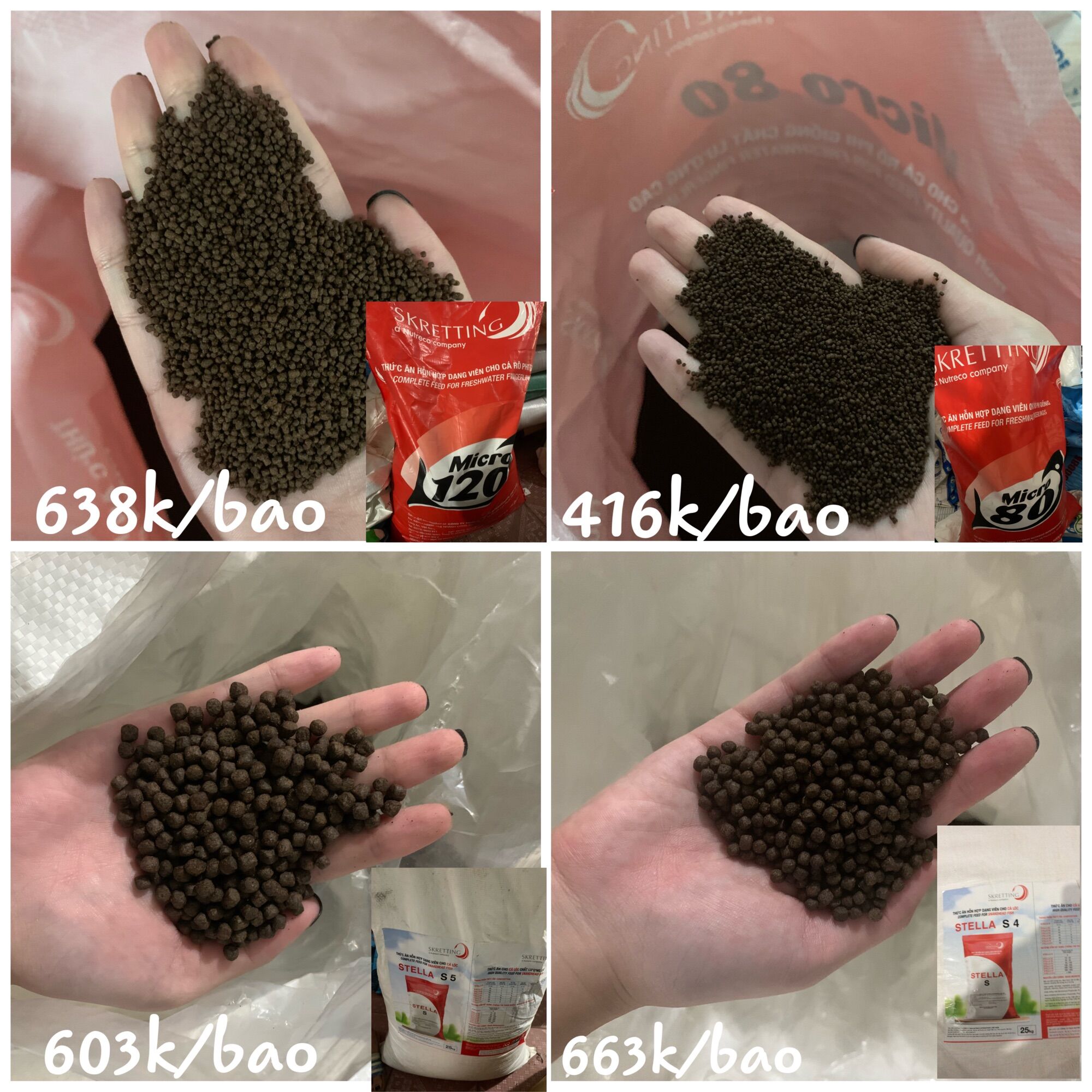 Cám cá Micro 80 & Micro 120 gói 1kg (vui lòng nhắn tin lựa kích cỡ)